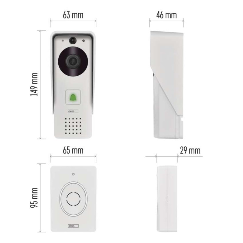 GoSmart Vezeték nélküli akkumulátoros video kaputelefon IP-09D wifivel és napelemmel