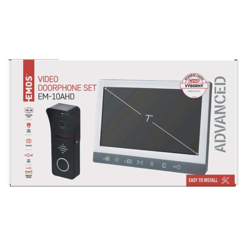 Set videodomofona EM-10AHD z 2 vhodoma in 2 el. ključavnicama odpr./zapr.