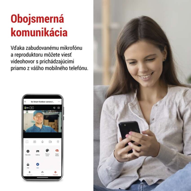 GoSmart Vonkajšia batériová kamera IP-600 EYE s WiFi a solárnym panelom