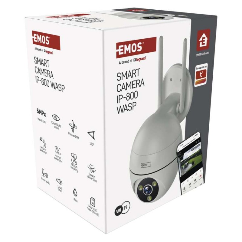 GoSmart Vonkajšia otočná kamera IP-800 WASP s WiFi, biela