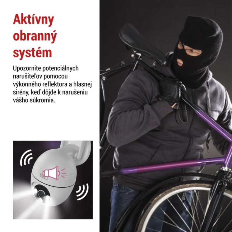 GoSmart Vonkajšia otočná kamera IP-800 WASP s WiFi, biela