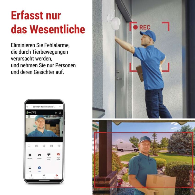 GoSmart Rotierende Outdoor IP Kamera mit WiFi IP-800 WASP, weiß