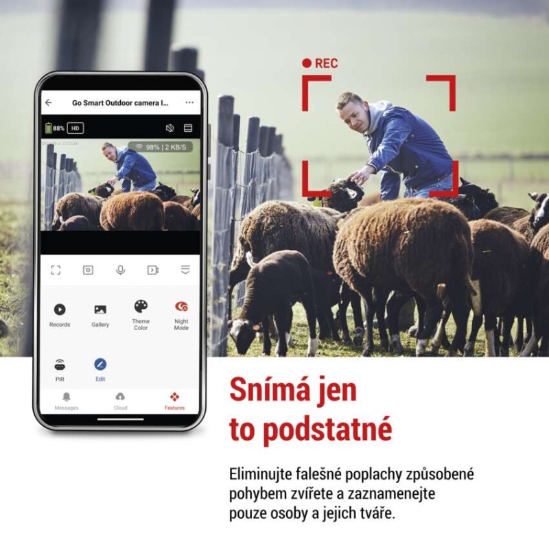 GoSmart Venkovní otočná kamera IP-6000 OWL s 4G/LTE, šedá