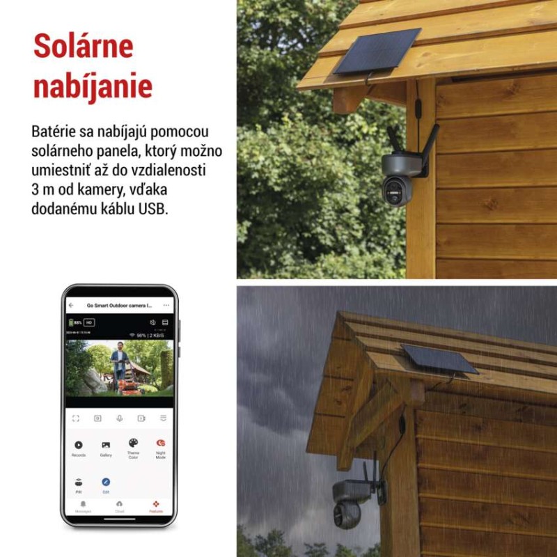 GoSmart Vonkajšia otočná kamera IP-6000 OWL s 4G/LTE, šedá
