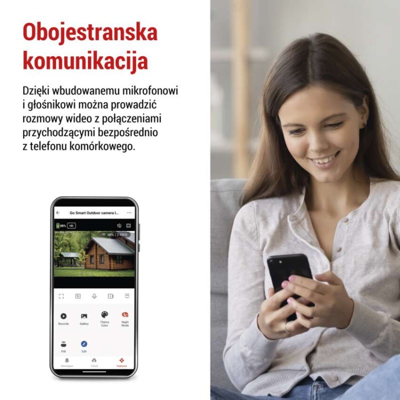 GoSmart Kamera zewnętrzna obrotowa IP-6000 OWL z 4G/LTE, szary