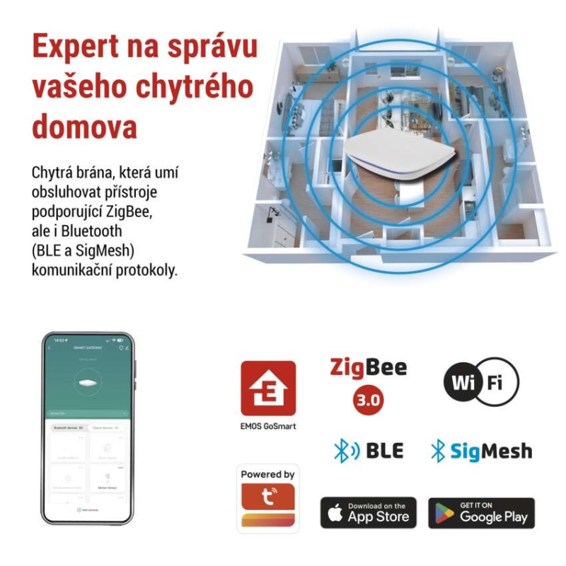 GoSmart Multifunkční ZigBee brána IP-2000Z s Bluetooth a WiFi