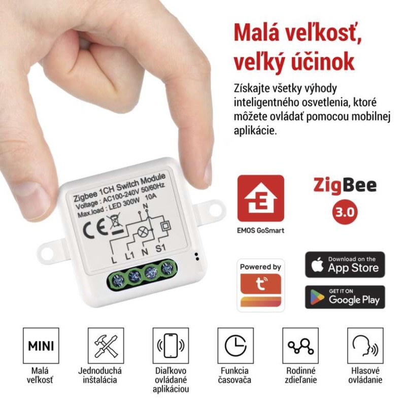 GoSmart spínací modul IP-2101SZ, ZigBee, 1-kanálový