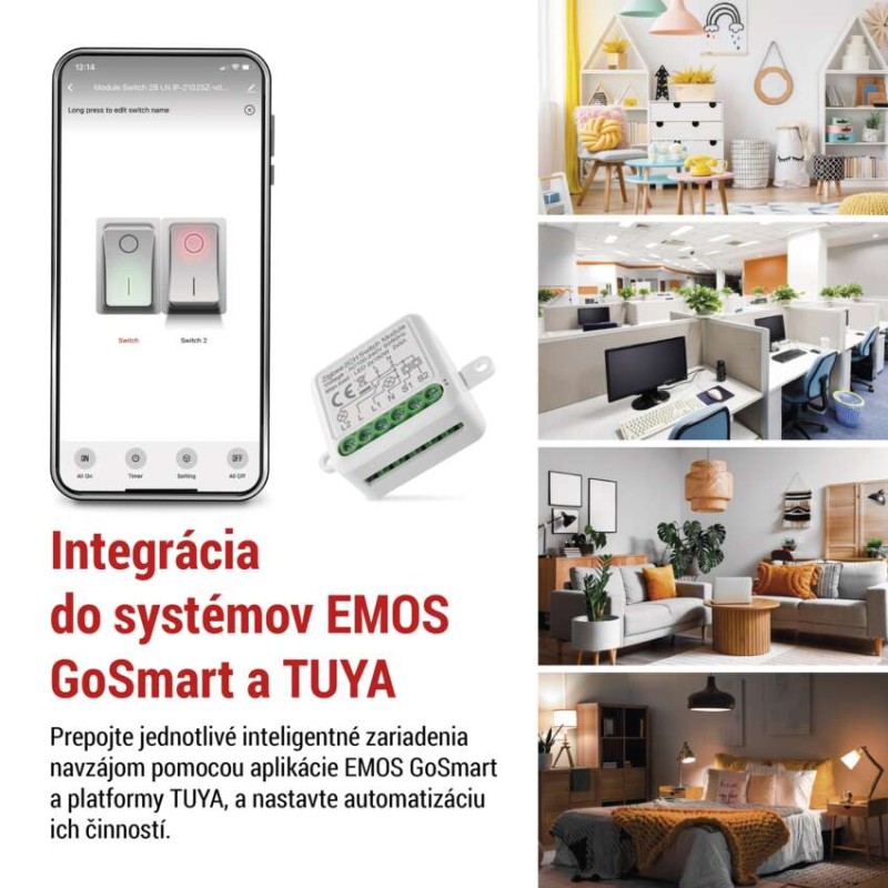 GoSmart spínací modul IP-2102SZ, ZigBee, 2-kanálový