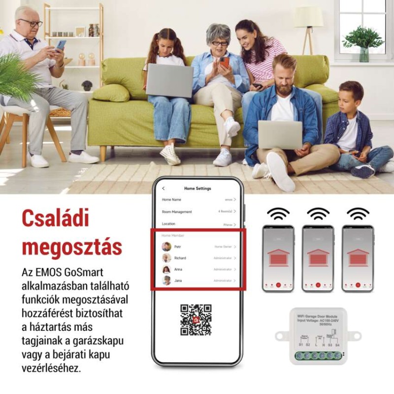 GoSmart modul a garázskapu vezérléséhez IP-2131SW, WiFi