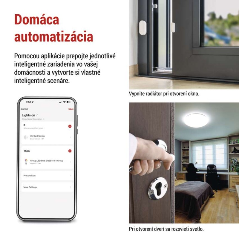 GoSmart bezdrôtový snímač dverí IP-2011Z, ZigBee