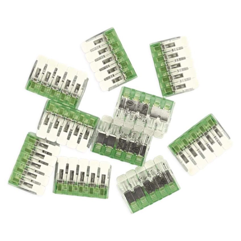 Páčková spojovací svorka 5× 0,2–4 mm2, 10 ks