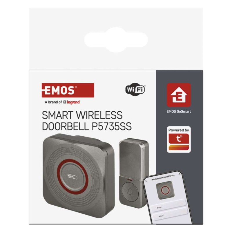 GoSmart Dzwonek bezprzewodowy z WiFi, srebrny