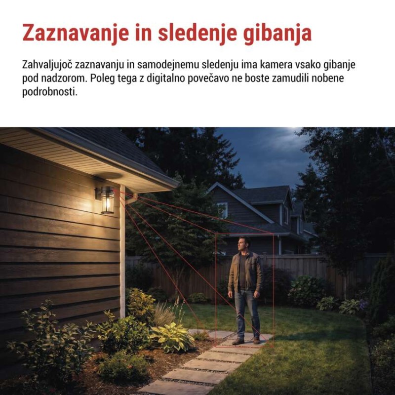 GoSmart Zunanja vrtljiva kamera in svetilo IP-1300 LANTERN, z WiFi, črna