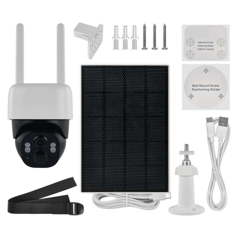 GoSmart Kamera zewnętrzna IP-1200 WASP z WiFi, akumulatorem i panelem solarnym