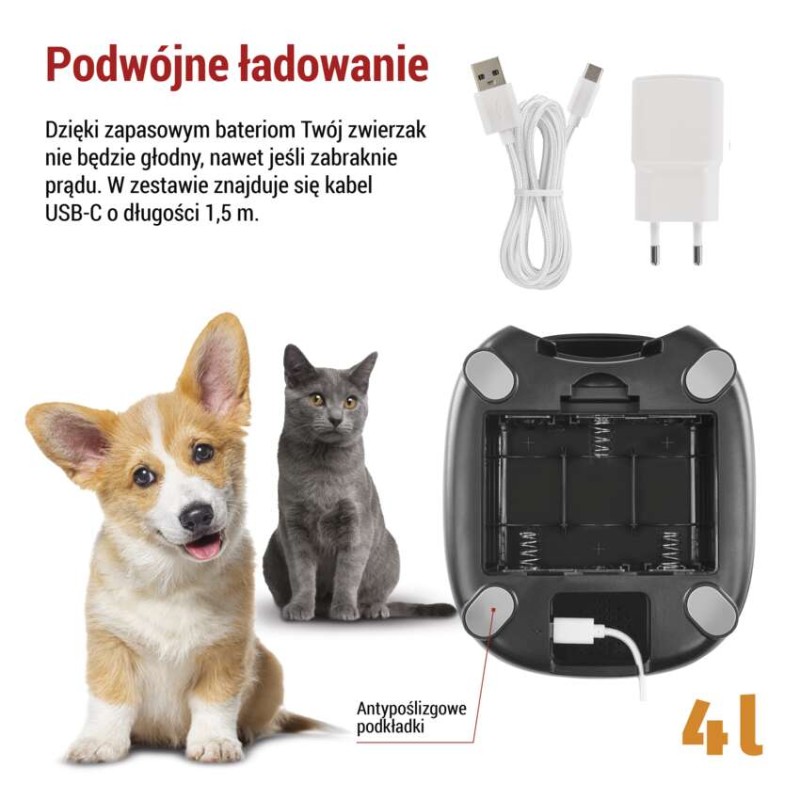 GoSmart Karmidło PET CARE, 4 l, czarne, Wi-Fi