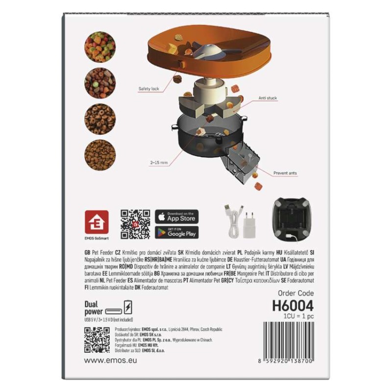 GoSmart dávkovač krmiva Pet Care s kamerou, 4 l, čierny, Wi-Fi