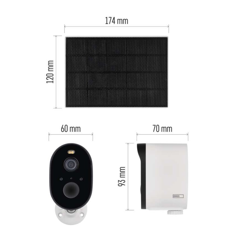 GoSmart Kamera zewnętrzna IP-1150 SNAP z WiFi, akumulatorem i panelem solarnym