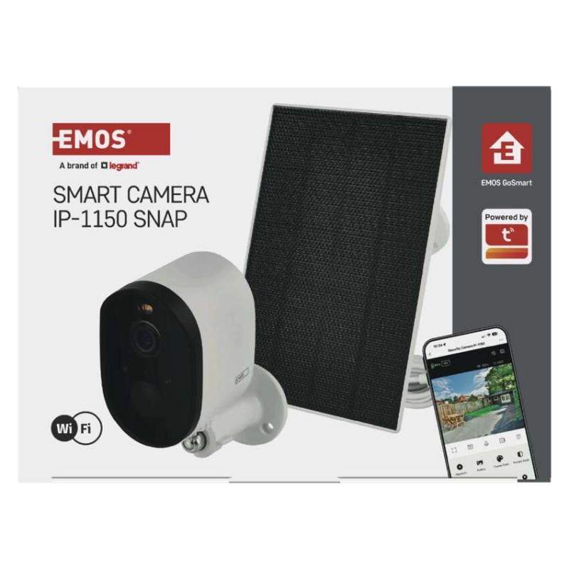 GoSmart Kamera zewnętrzna IP-1150 SNAP z WiFi, akumulatorem i panelem solarnym