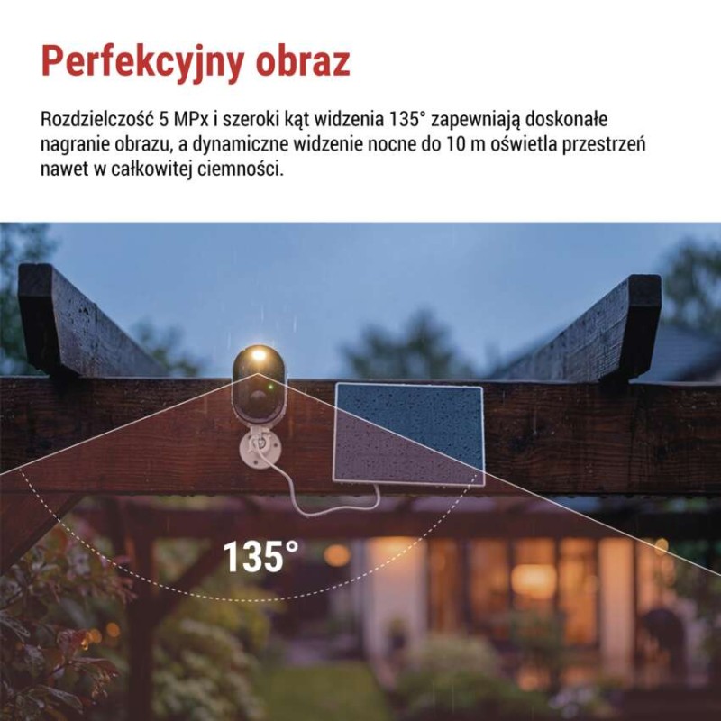 GoSmart Kamera zewnętrzna IP-1150 SNAP z WiFi, akumulatorem i panelem solarnym