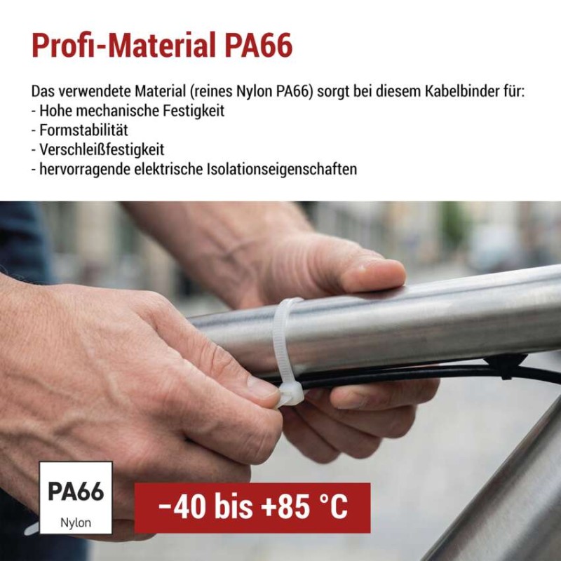 Kabelbinder 150×3,5, weiss, 100 Stk
