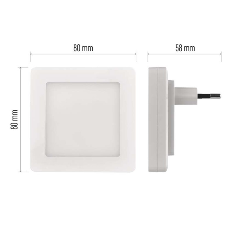 Lampka nocna LED do gniazdka 230 V z czujnikiem