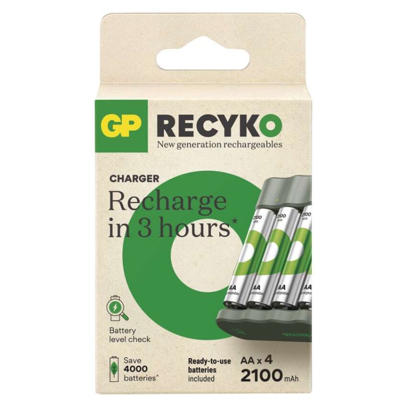 GP polnilec baterij Eco E441 + 4× AA GP ReCyko 2100