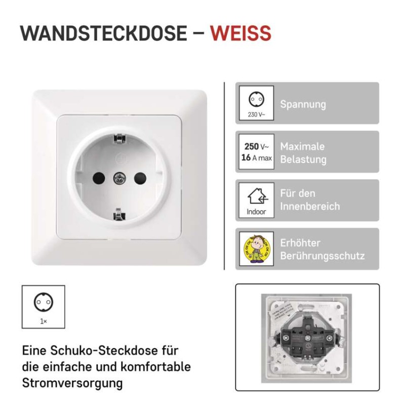 Steckdose SCHUKO, weiss