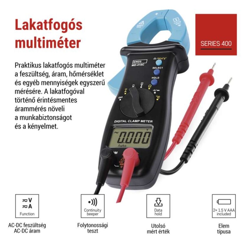 EMOS Lakatfogó multiméter MD-410C
