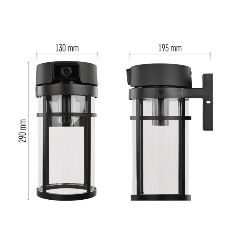 GoSmart Rotierende Outdoor IP Kamera mit WiFi und Licht IP-1300 LANTERN, schwarz