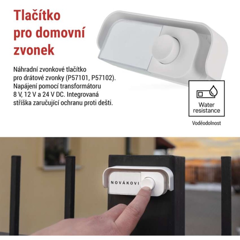 Náhradné tlačítko k drátovým zvonkům P57101, P57102