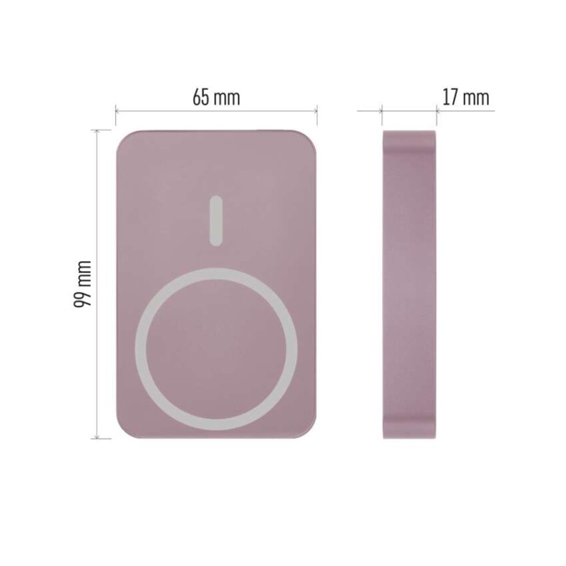 Powerbanka EMOS WI 1046, 10 000 mAh, 20 W+Wireless, lososová