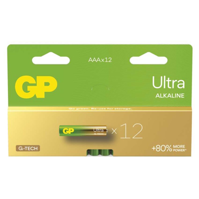 Alkalická baterie GP Ultra AAA (LR03) 12 ks