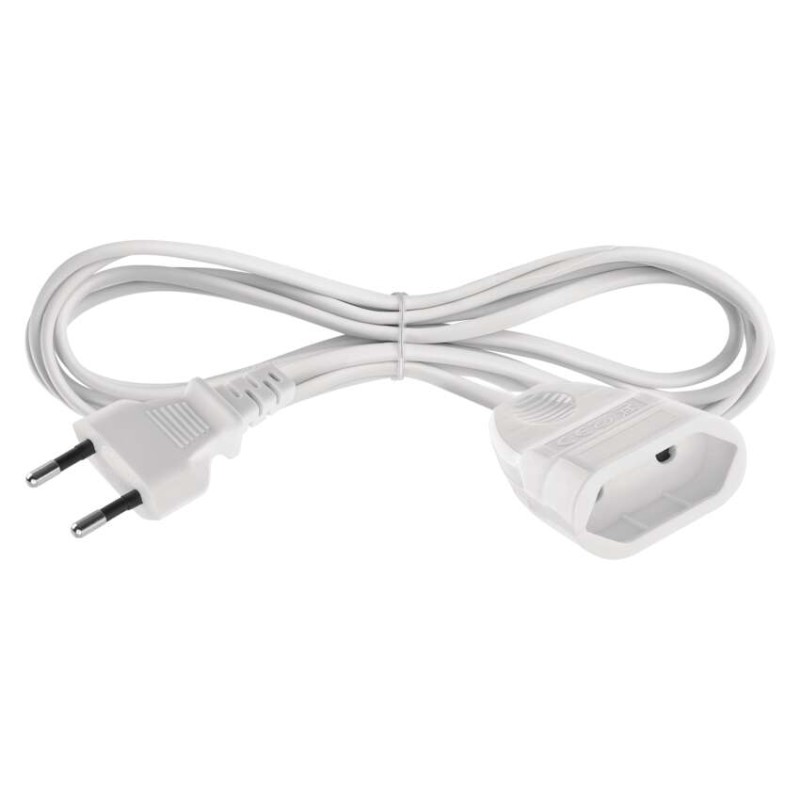Dvoužilový pohyblivý přívod 1,5 m / 1 zásuvka / bílý / PVC / 0,75 mm2