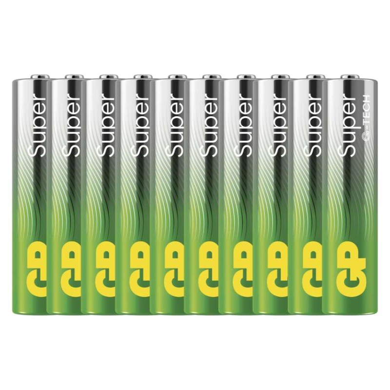 Alkalická baterie GP Super Alkaline AAA (LR03), 10 ks