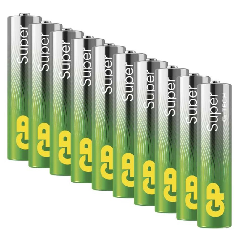 Alkalická baterie GP Super Alkaline AAA (LR03), 10 ks