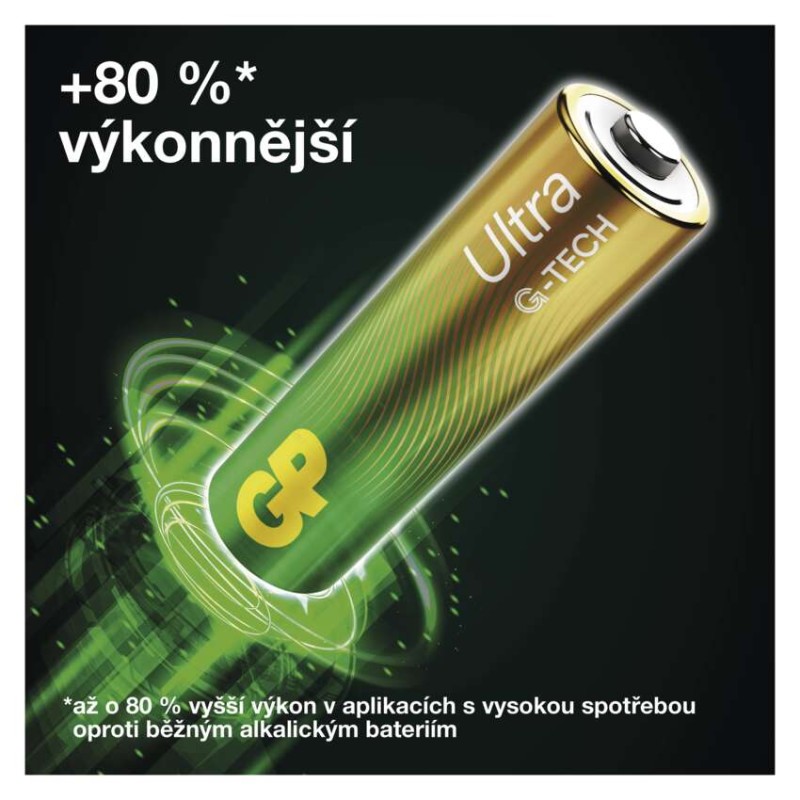 Alkalická baterie GP Ultra AAA (LR03)