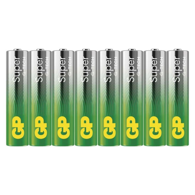 Alkalická baterie GP Super AAA (LR03), 8 ks