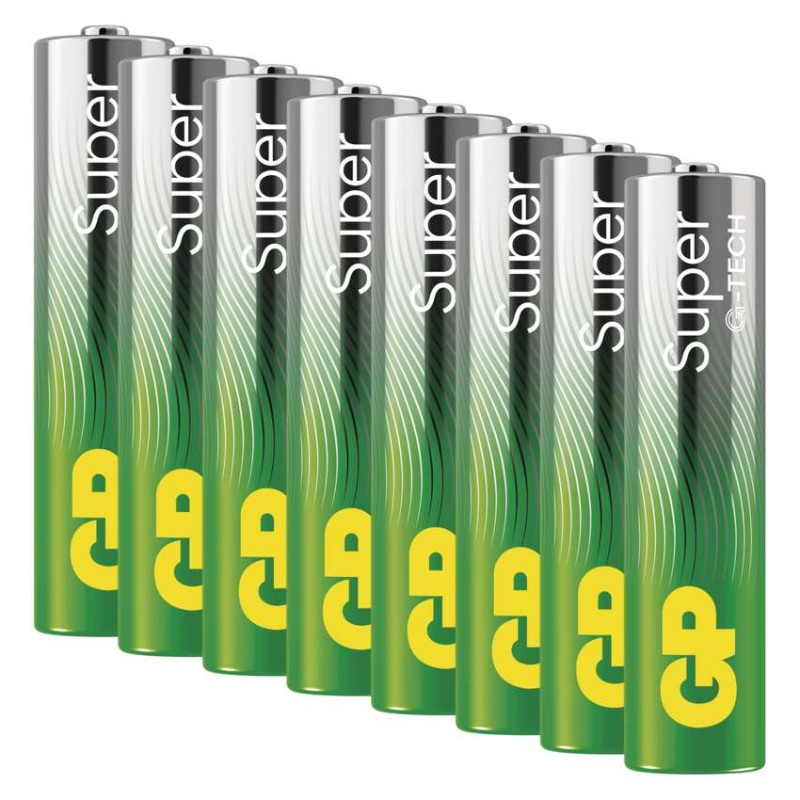 Alkalická baterie GP Super AAA (LR03), 8 ks