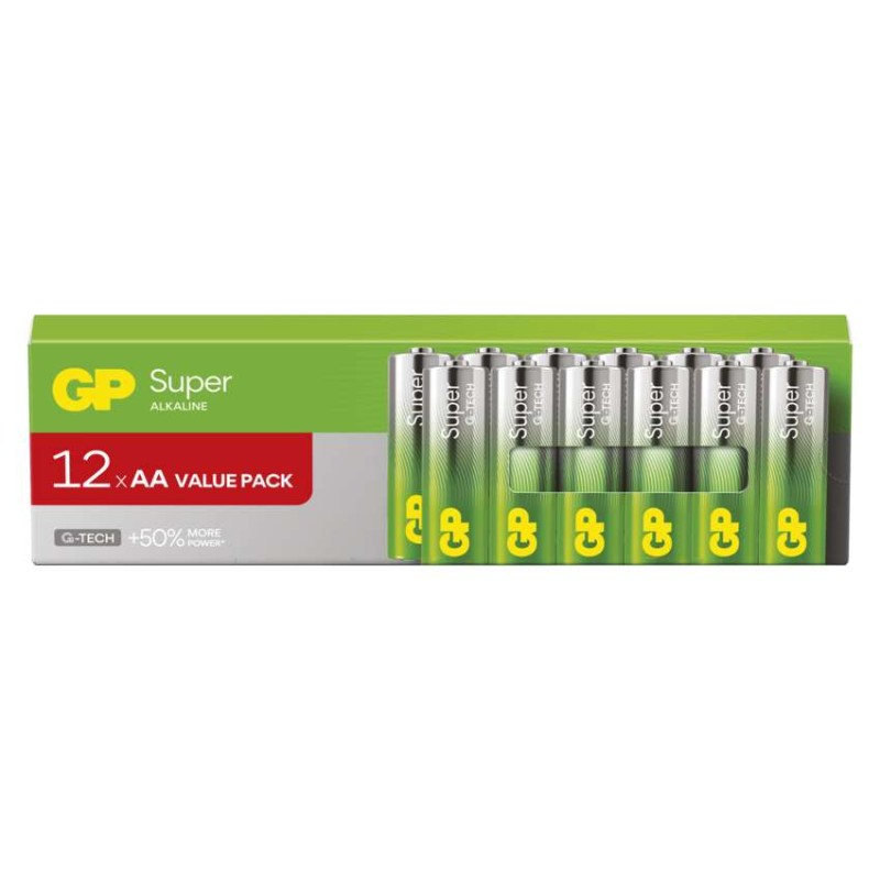 Alkalická batterie GP Super AA (LR6), 288 ks, display box