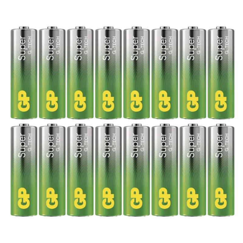 Alkalická baterie GP Super AA (LR6), 16 ks