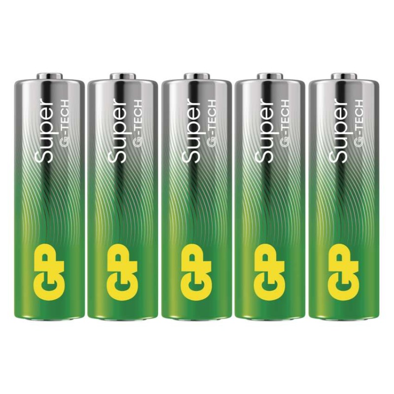 Alkalická baterie GP Super AA (LR6), 5 ks