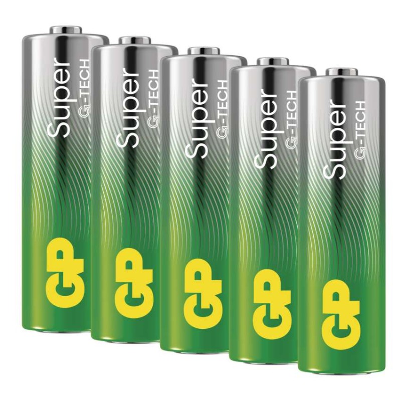Alkalická baterie GP Super AA (LR6), 5 ks