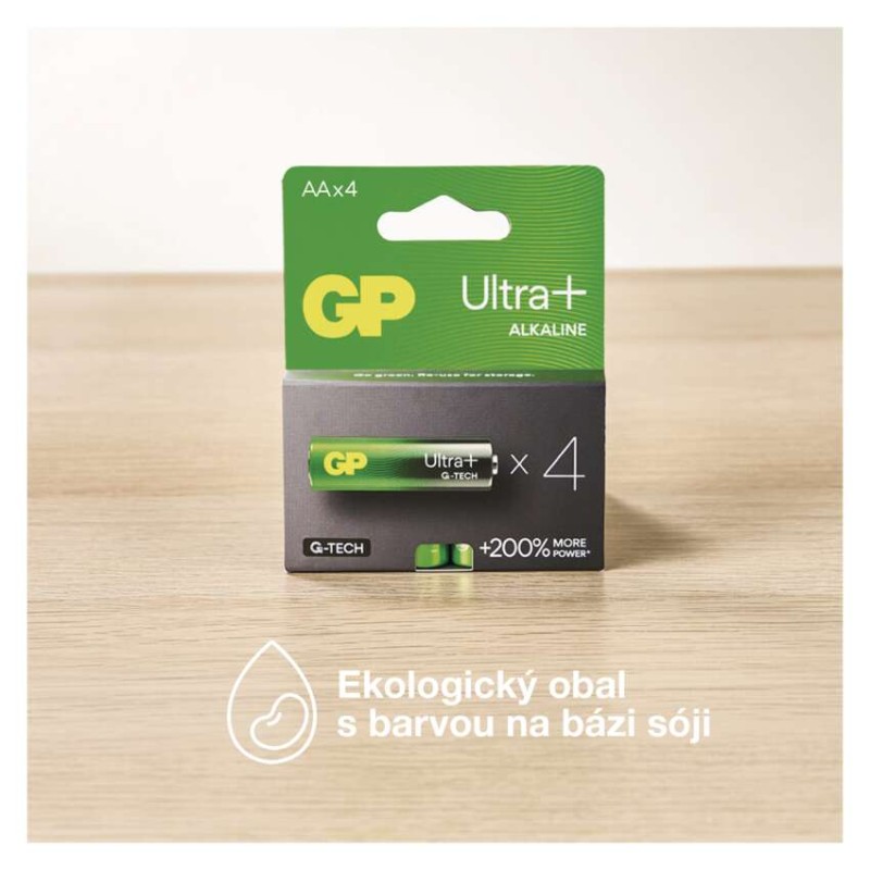 Alkalická baterie GP Ultra Plus 9V (6LF22)