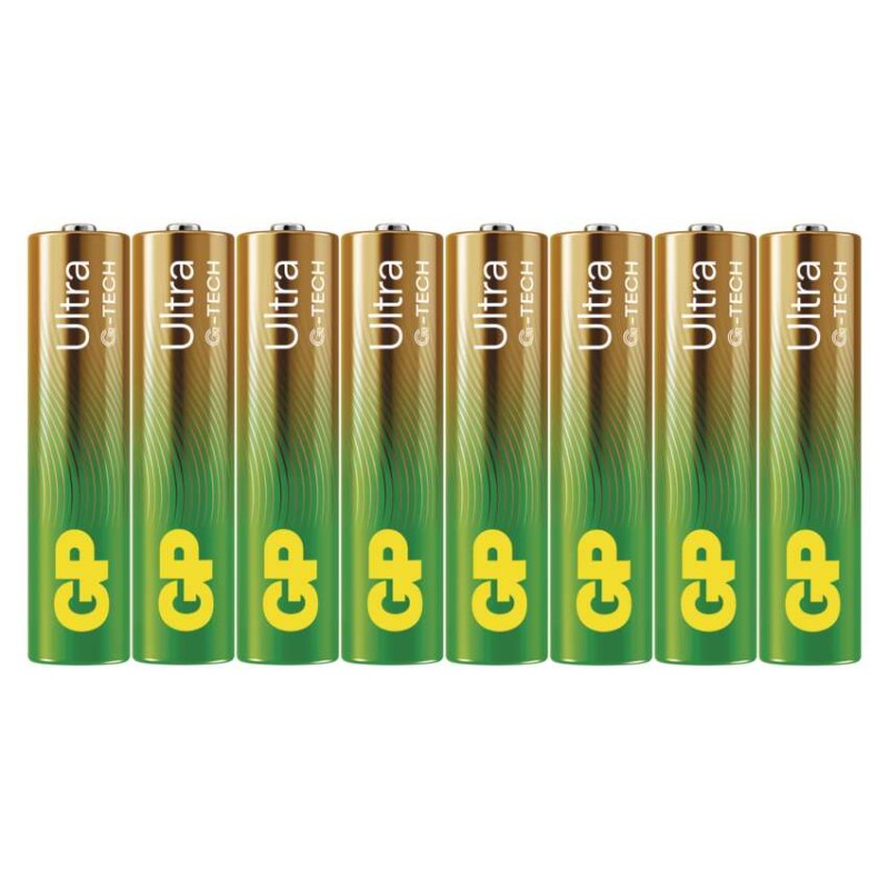 Alkalická baterie GP Ultra AAA (LR03), 8 ks