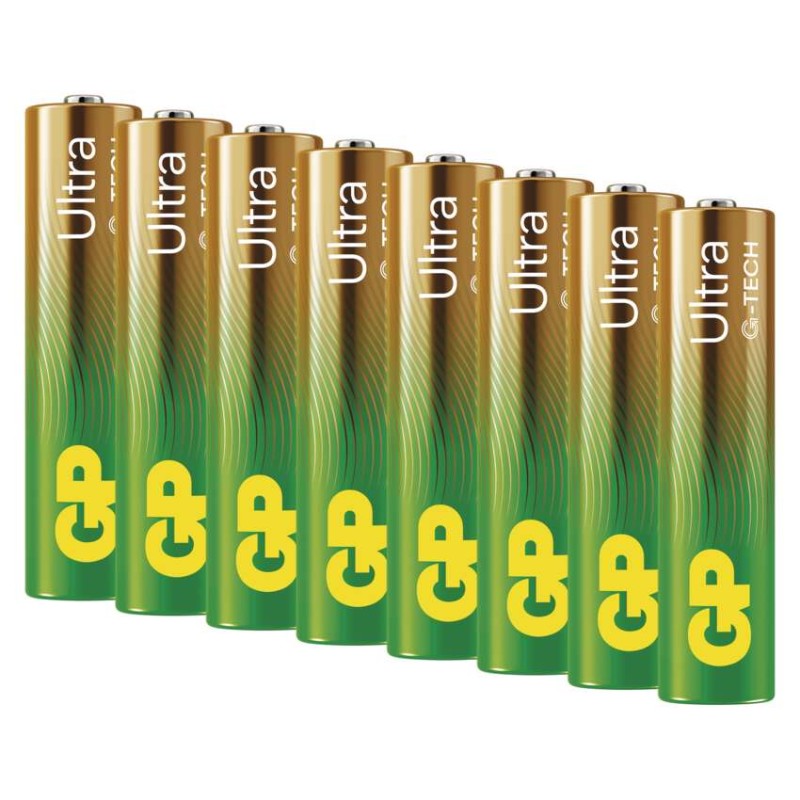 Alkalická baterie GP Ultra AAA (LR03), 8 ks