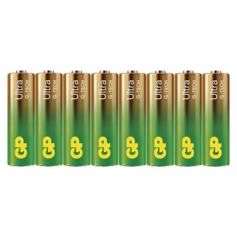 Alkalická baterie GP Ultra AA (LR6), 8 ks