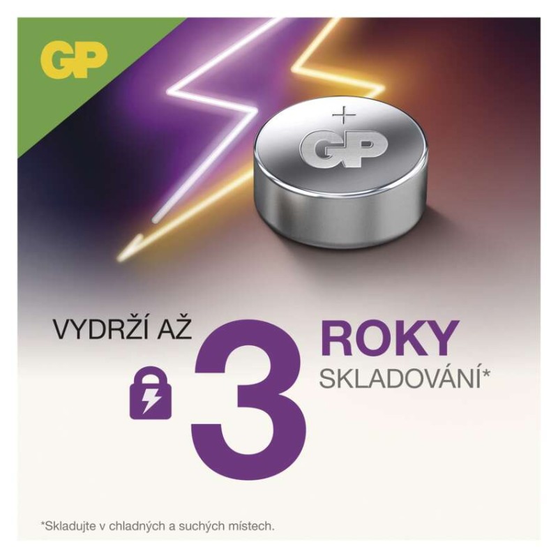 Alkalická knoflíková baterie GP A76F (LR44)