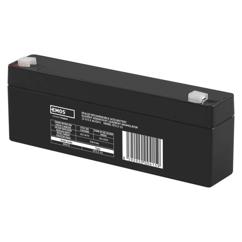 Bezúdržbový olověný akumulátor 12 V/2,2 Ah, faston 4,7 mm