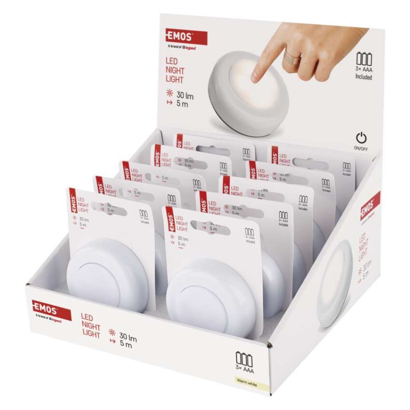 LED noční světlo P4722 na 3× AAA, 10 ks, display box