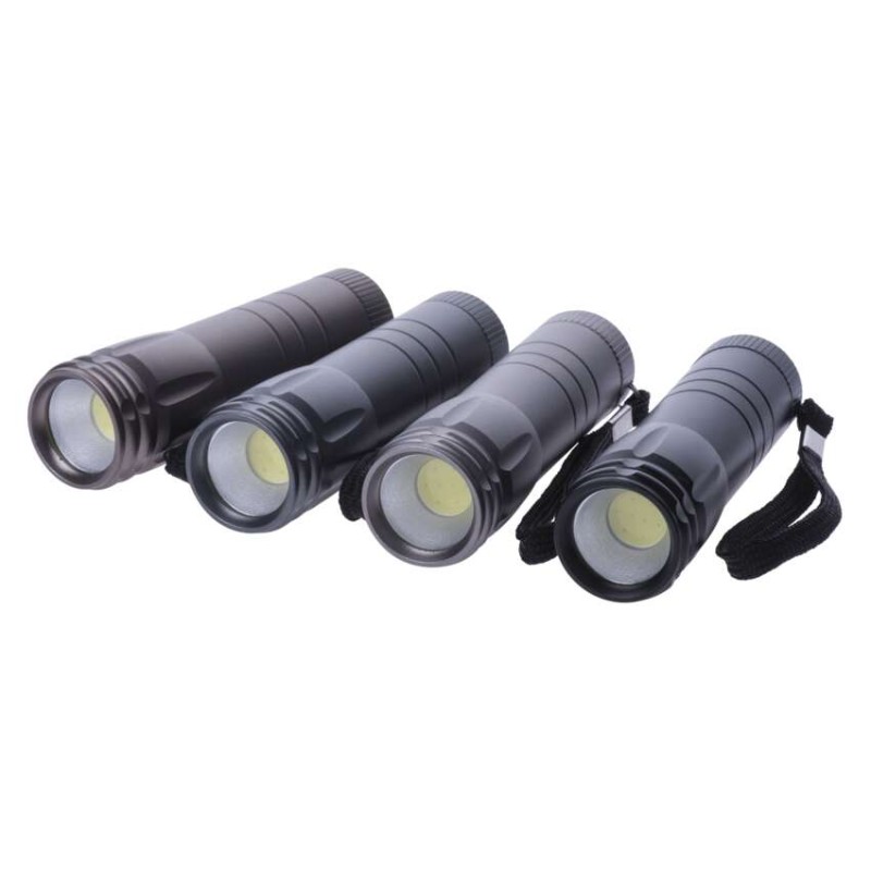 COB LED ruční kovová svítilna P4705, 100 lm, 3× AAA, 12 ks, display box